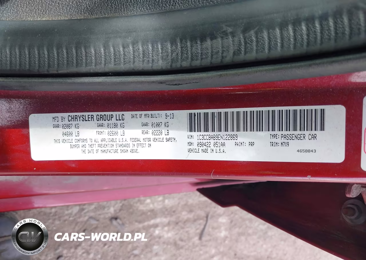 2014 Chrysler 200 Lx VIN:1C3CCBAB9EN122869 - 9