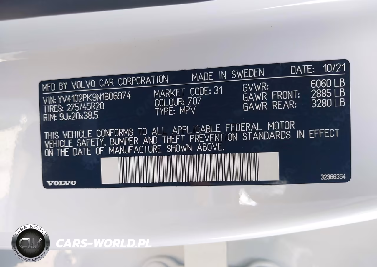 2022 Volvo Xc90 T5 Momentum 7 Passenger VIN:YV4102PK9N1806974 - 9