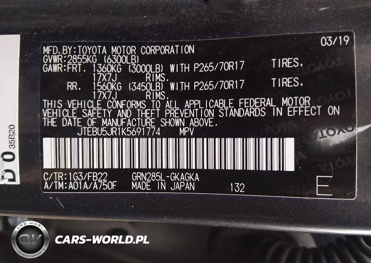 2019 Toyota 4Runner Sr5 VIN:JTEBU5JR1K5691774 - 9