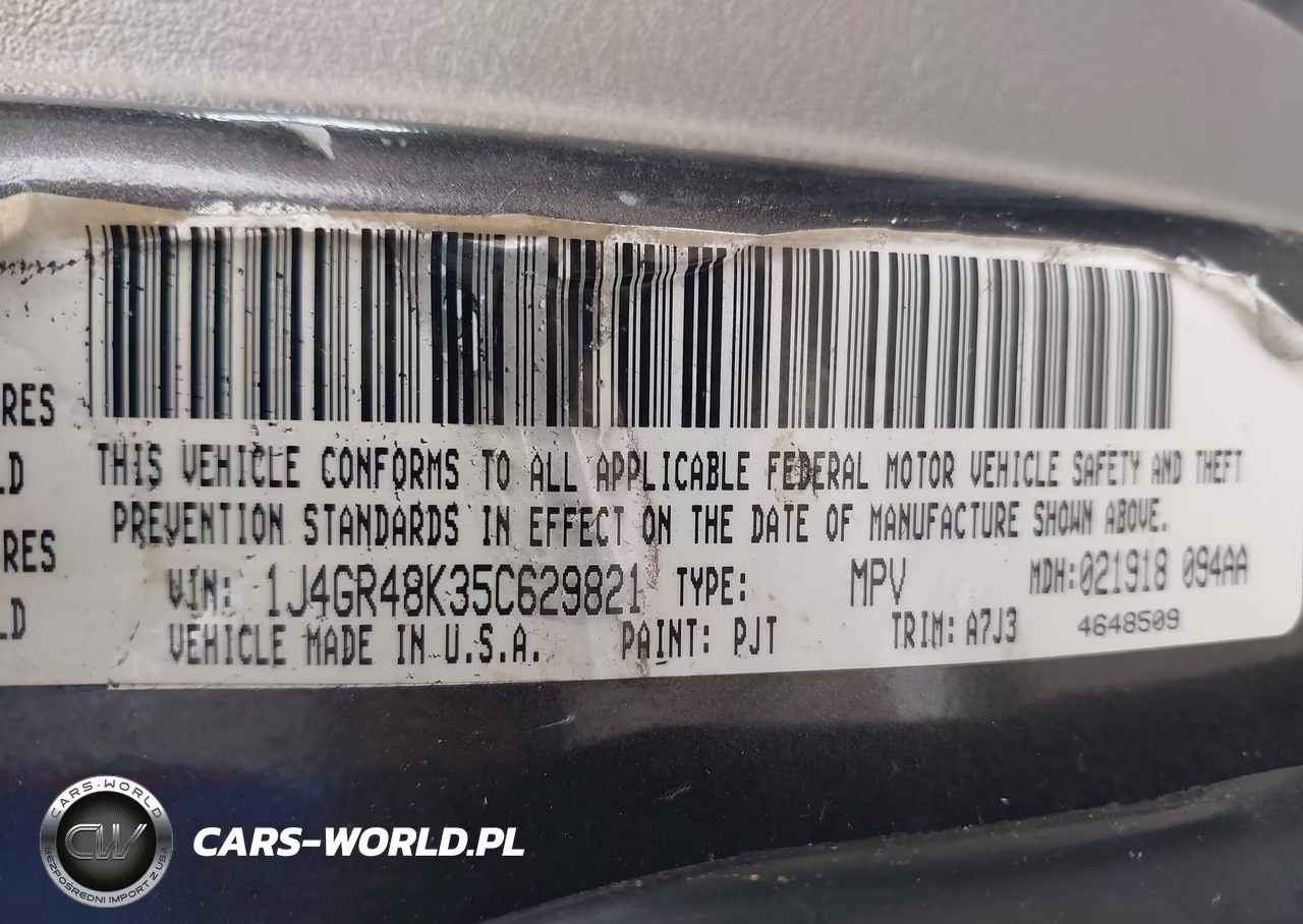2005 Jeep Grand Cherokee Laredo VIN:1J4GR48K35C629821 - 9