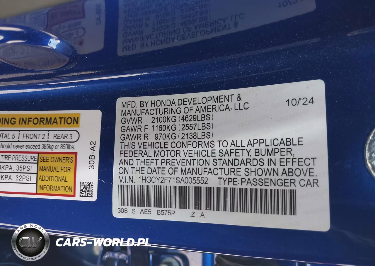 2025 Honda Accord Hybrid Sport-L VIN:1HGCY2F71SA005552 - 9