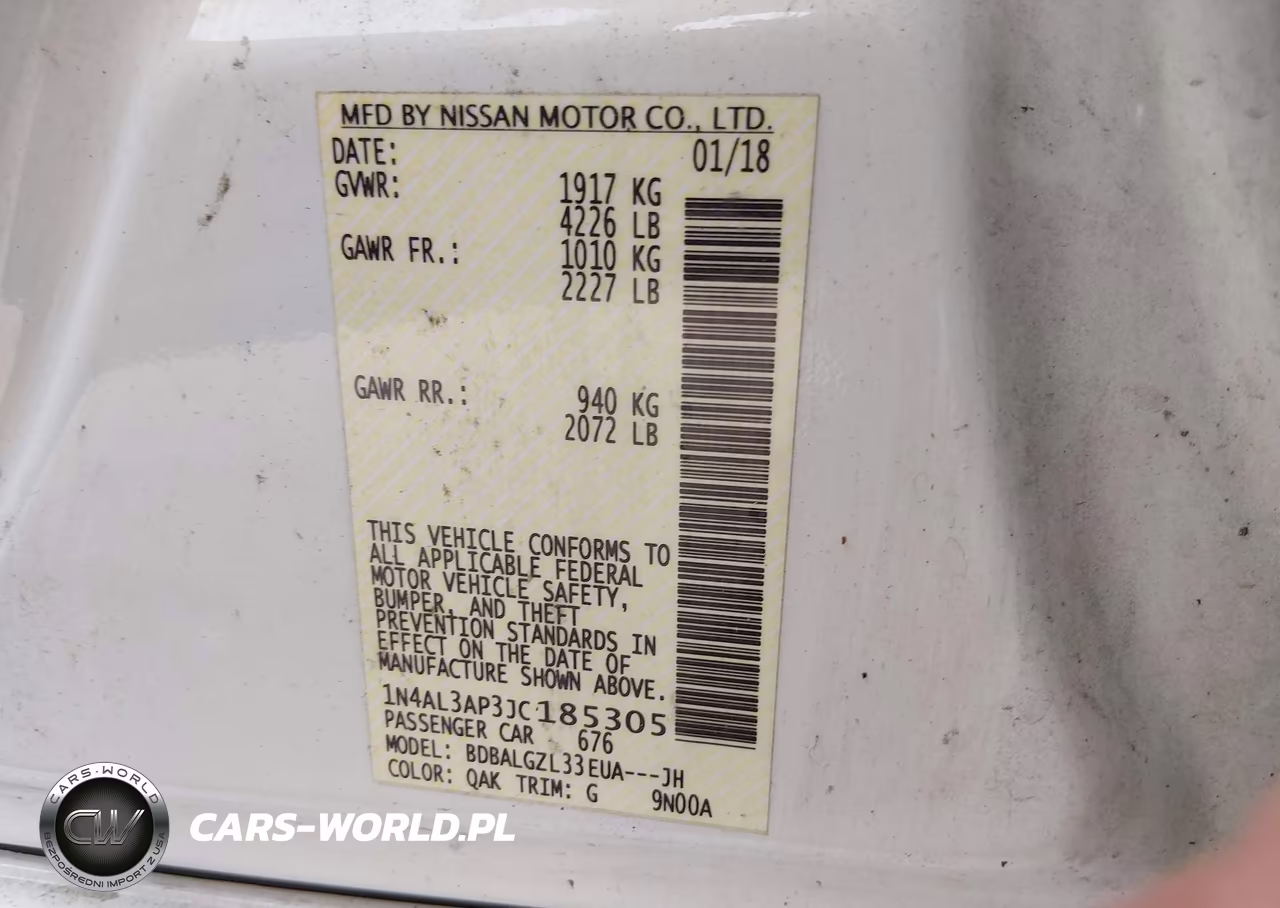 2018 Nissan Altima 2.5 S VIN:1N4AL3AP3JC185305 - 9
