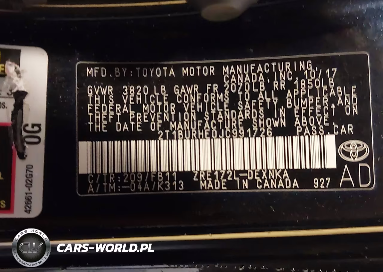 2018 Toyota Corolla Le VIN:2T1BURHE0JC991726 - 9