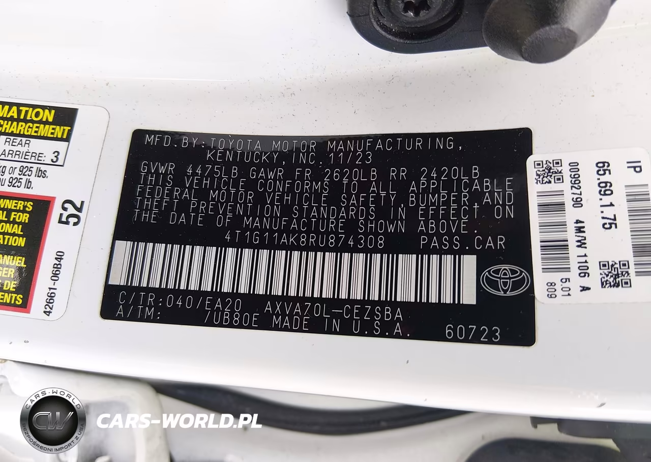 2024 Toyota Camry Se VIN:4T1G11AK8RU874308 - 9