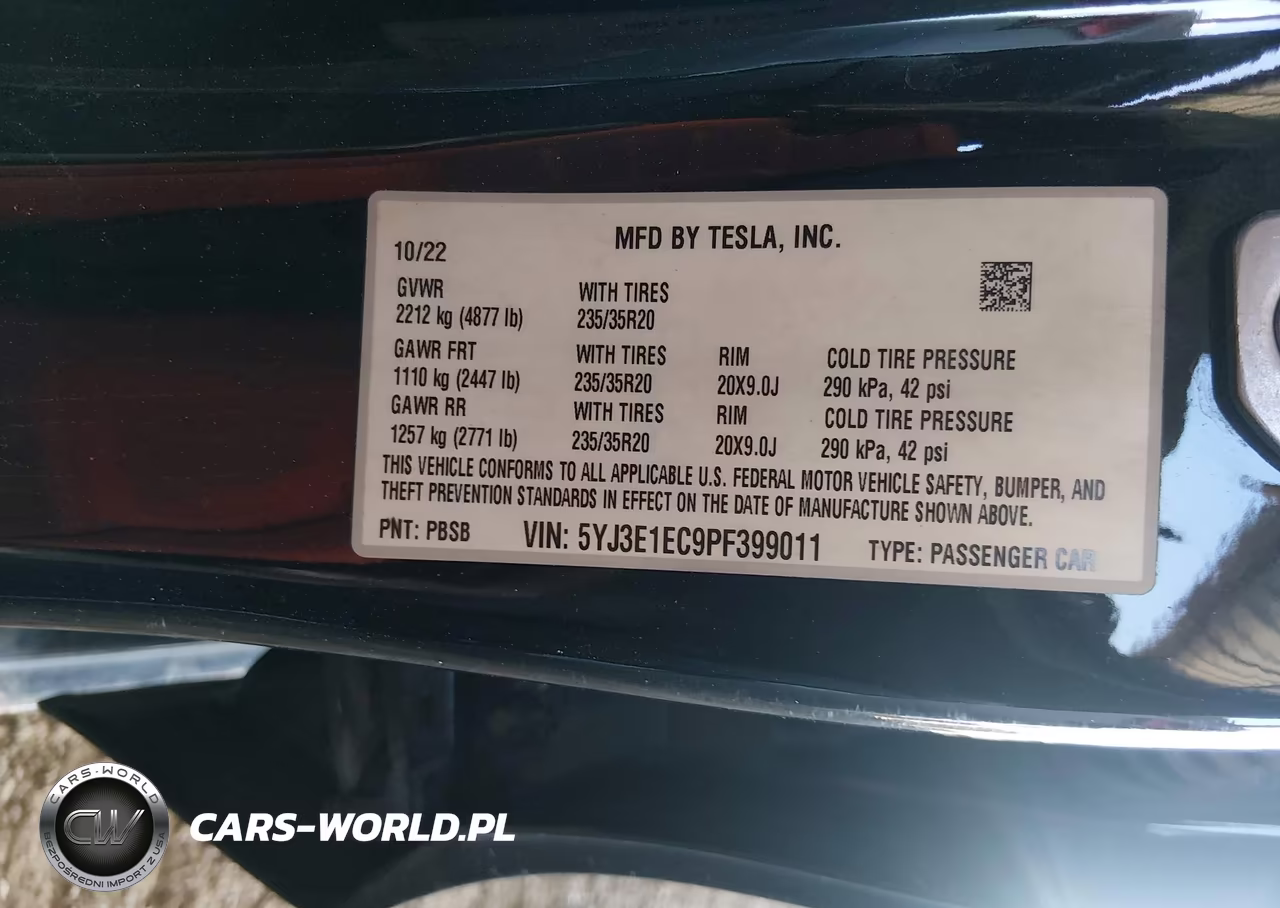 2023 Tesla Model 3 Performance Dual Motor All-Wheel Drive VIN:5YJ3E1EC9PF399011 - 9