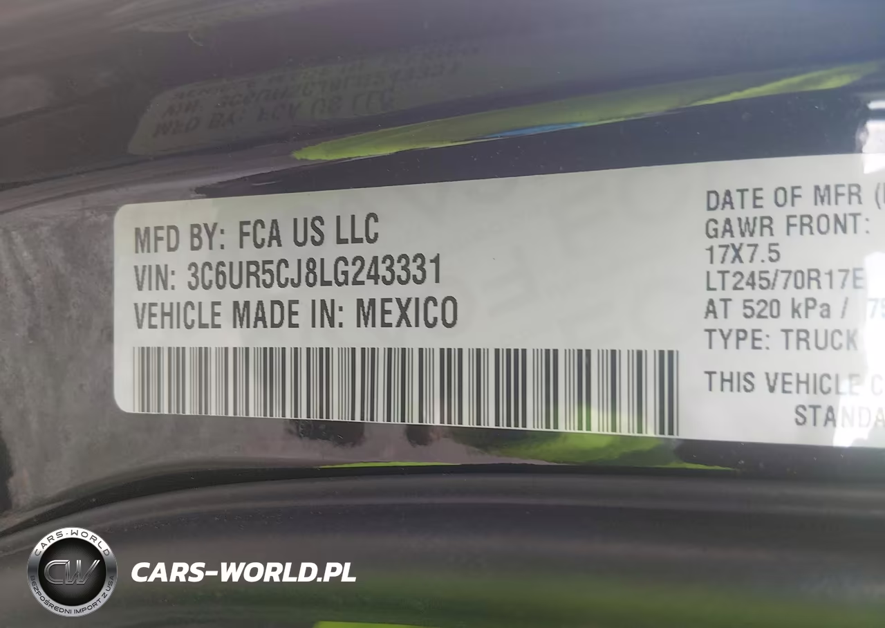 2020 Ram 2500 Tradesman 4X4 6'4 Box VIN:3C6UR5CJ8LG243331 - 9