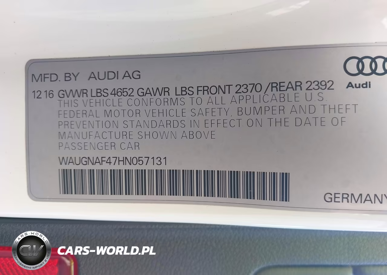 2017 Audi A4 2.0T Premium VIN:WAUGNAF47HN057131 - 9