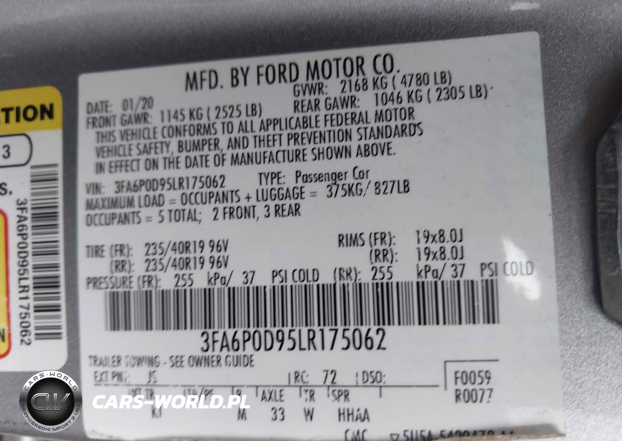 2020 Ford Fusion Titanium VIN:3FA6P0D95LR175062 - 9
