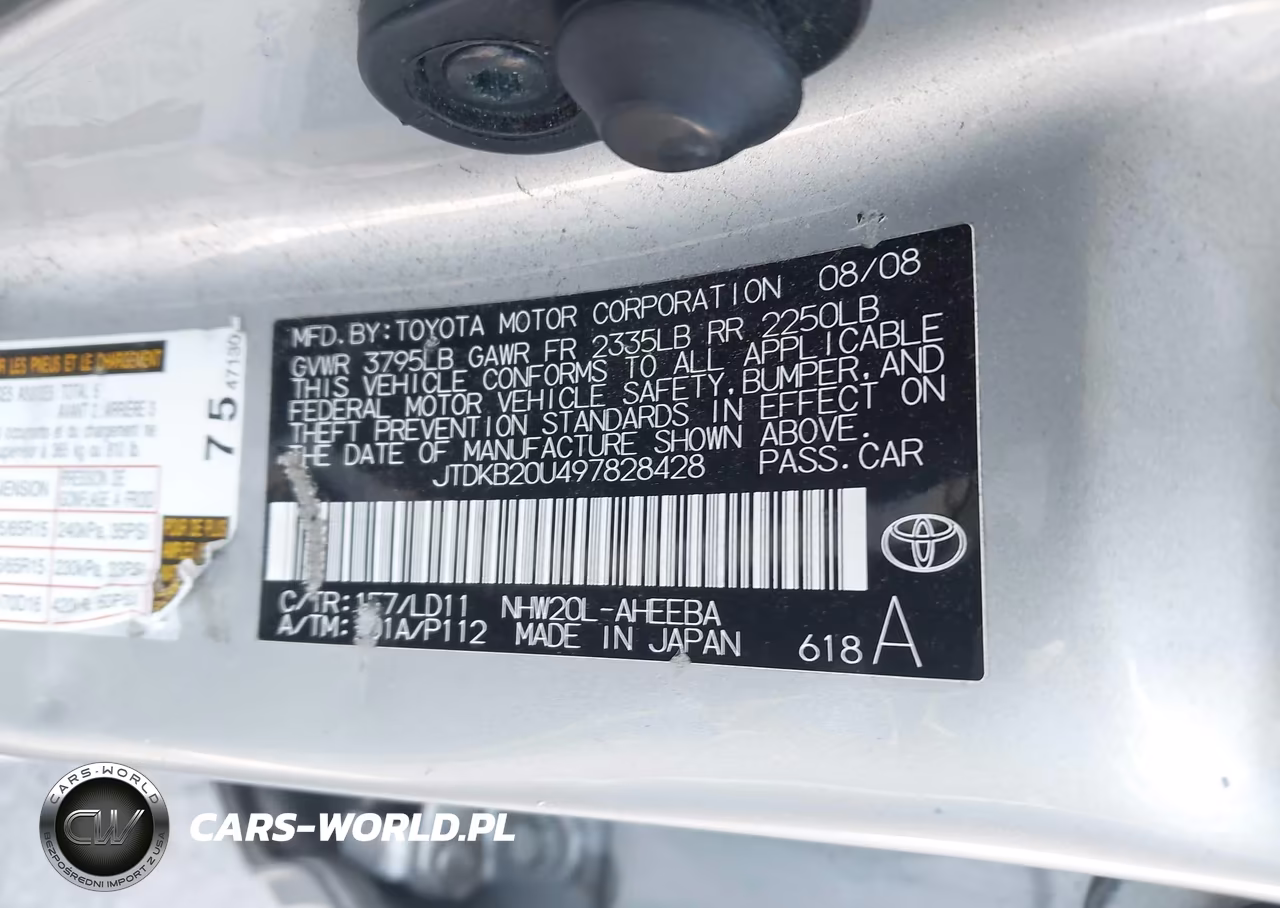 2009 Toyota Prius VIN:JTDKB20U497828428 - 9