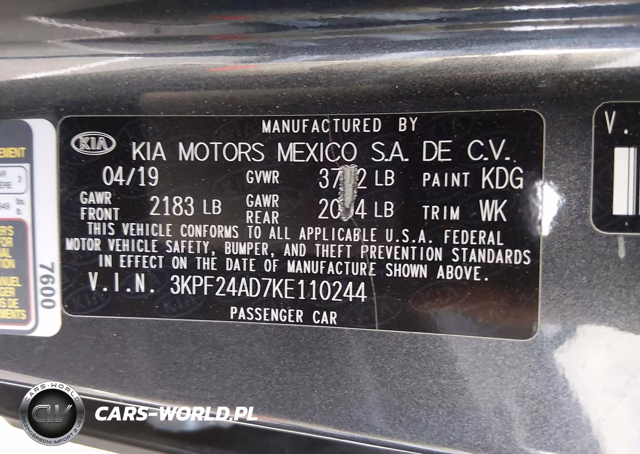 2019 Kia Forte Fe VIN:3KPF24AD7KE110244 - 9