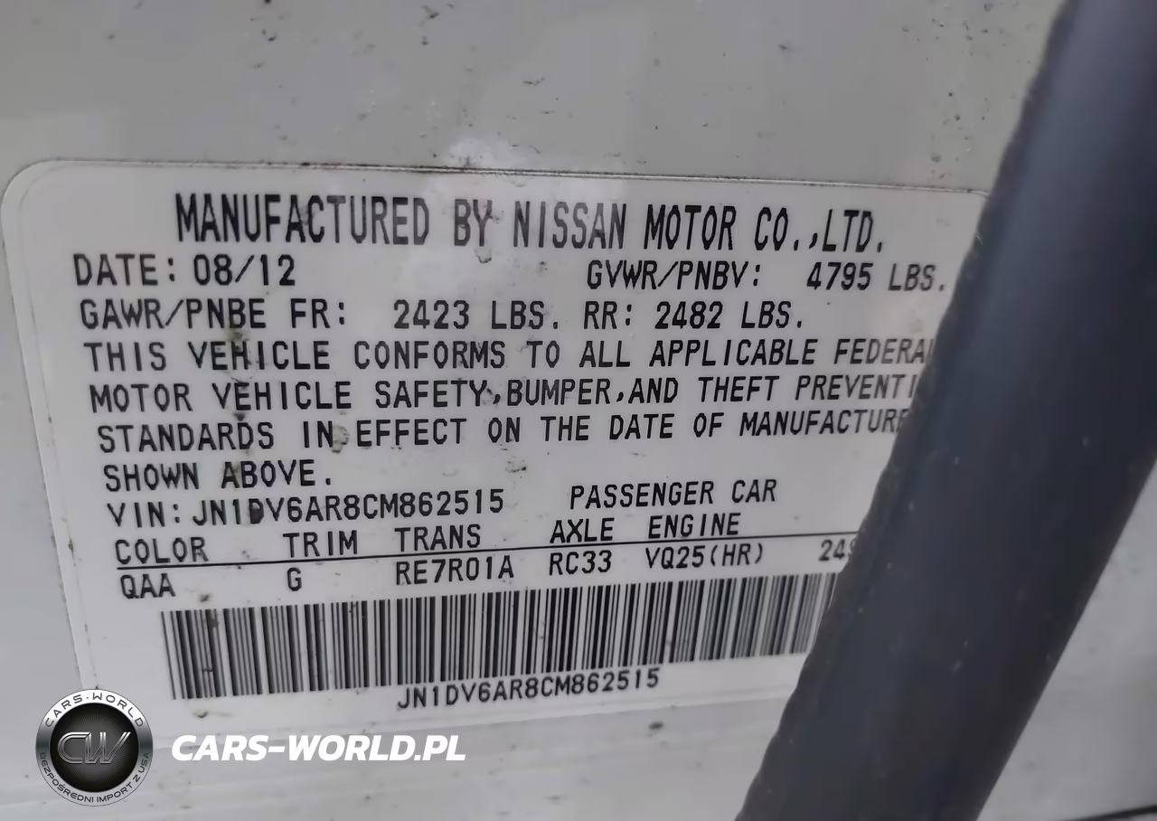 2012 Infiniti G25X VIN:JN1DV6AR8CM862515 - 9