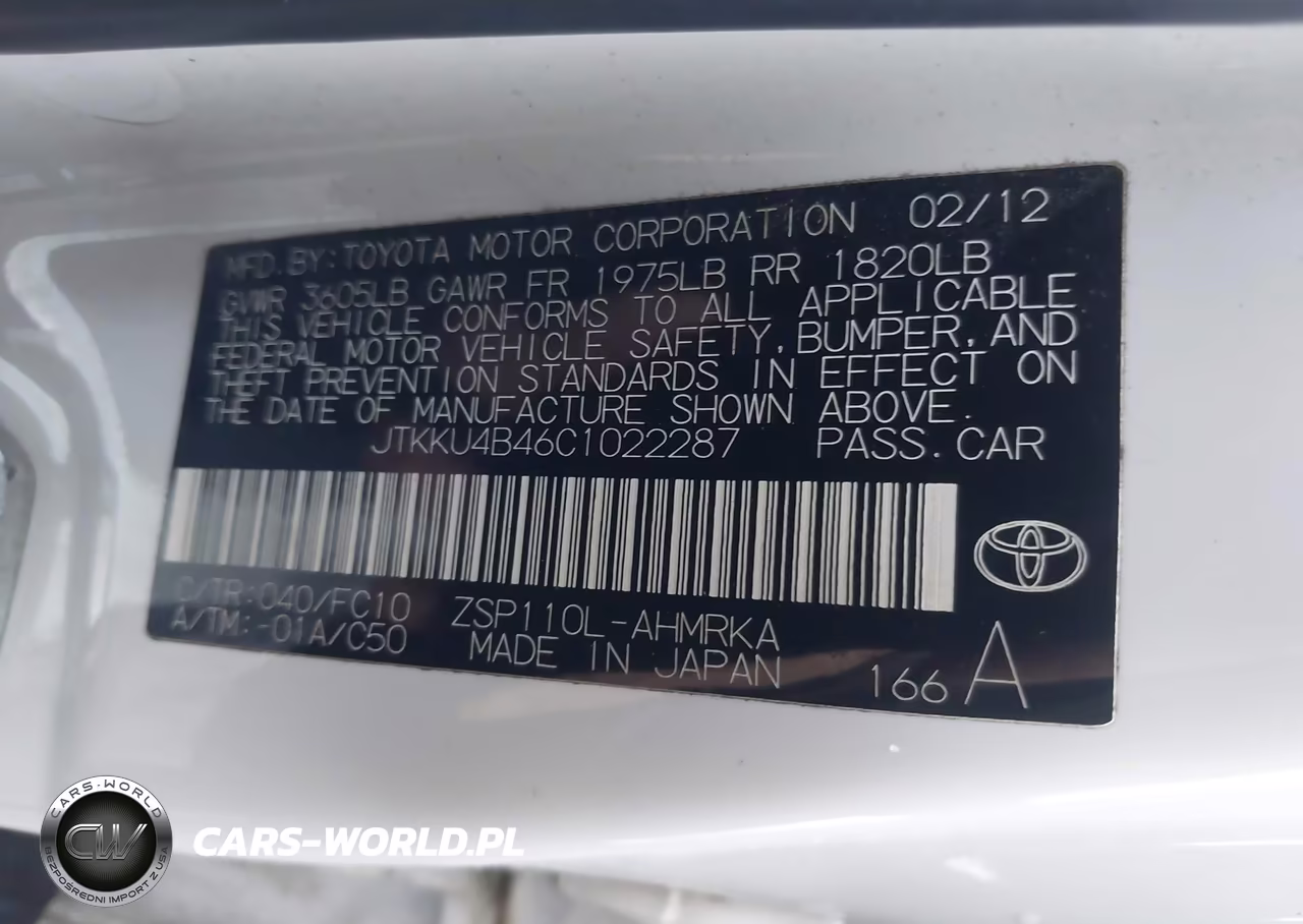 2012 Scion Xd VIN:JTKKU4B46C1022287 - 9