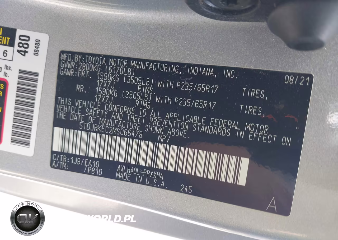 2021 Toyota Sienna Xle VIN:5TDJRKEC2MS066478 - 9