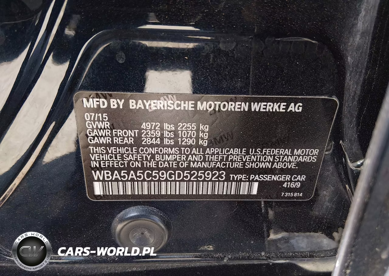 2016 BMW 528I VIN:WBA5A5C59GD525923 - 9