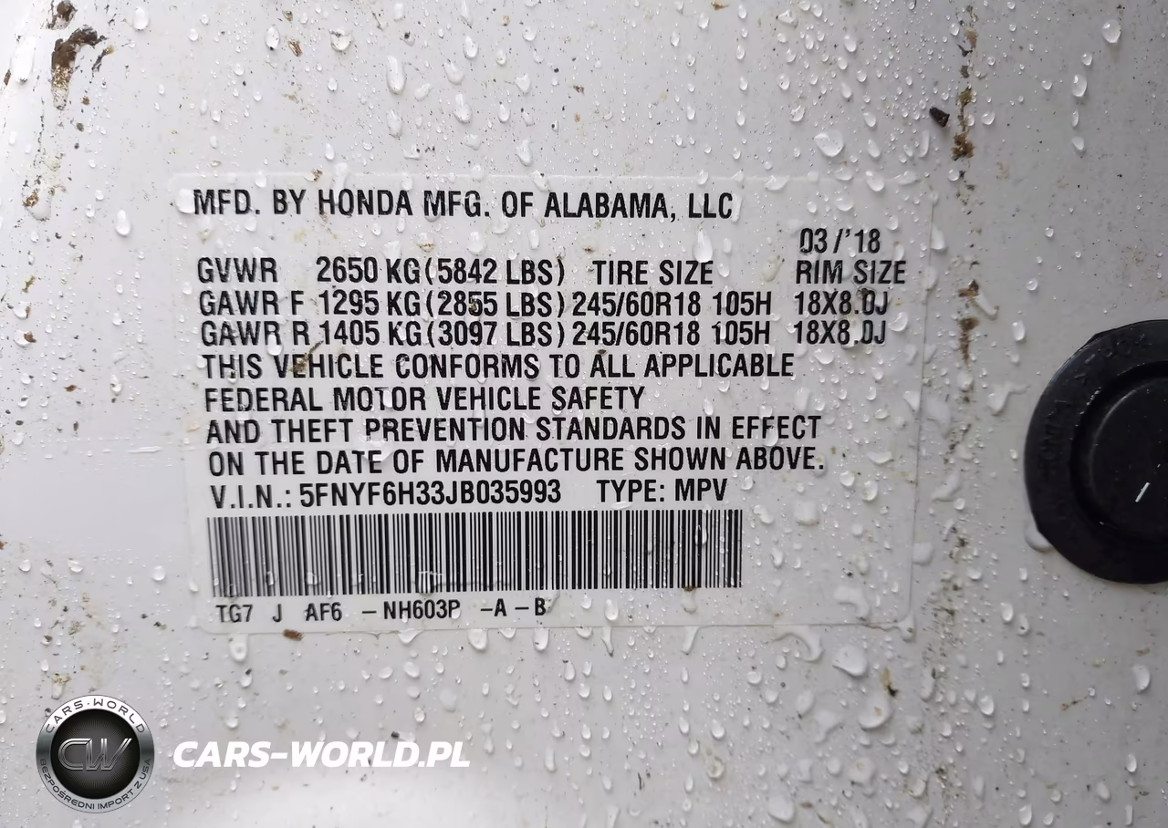 2018 Honda Pilot Ex VIN:5FNYF6H33JB035993 - 9