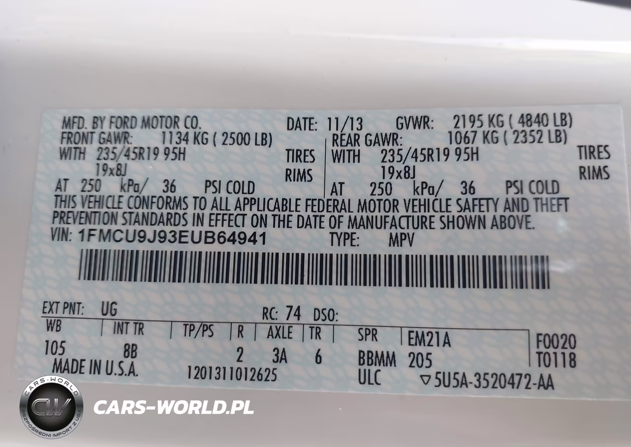 2014 Ford Escape Titanium VIN:1FMCU9J93EUB64941 - 9