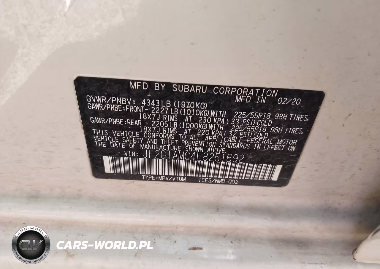 2020 Subaru Crosstrek Limited VIN:JF2GTAMC4L8251692 - 9