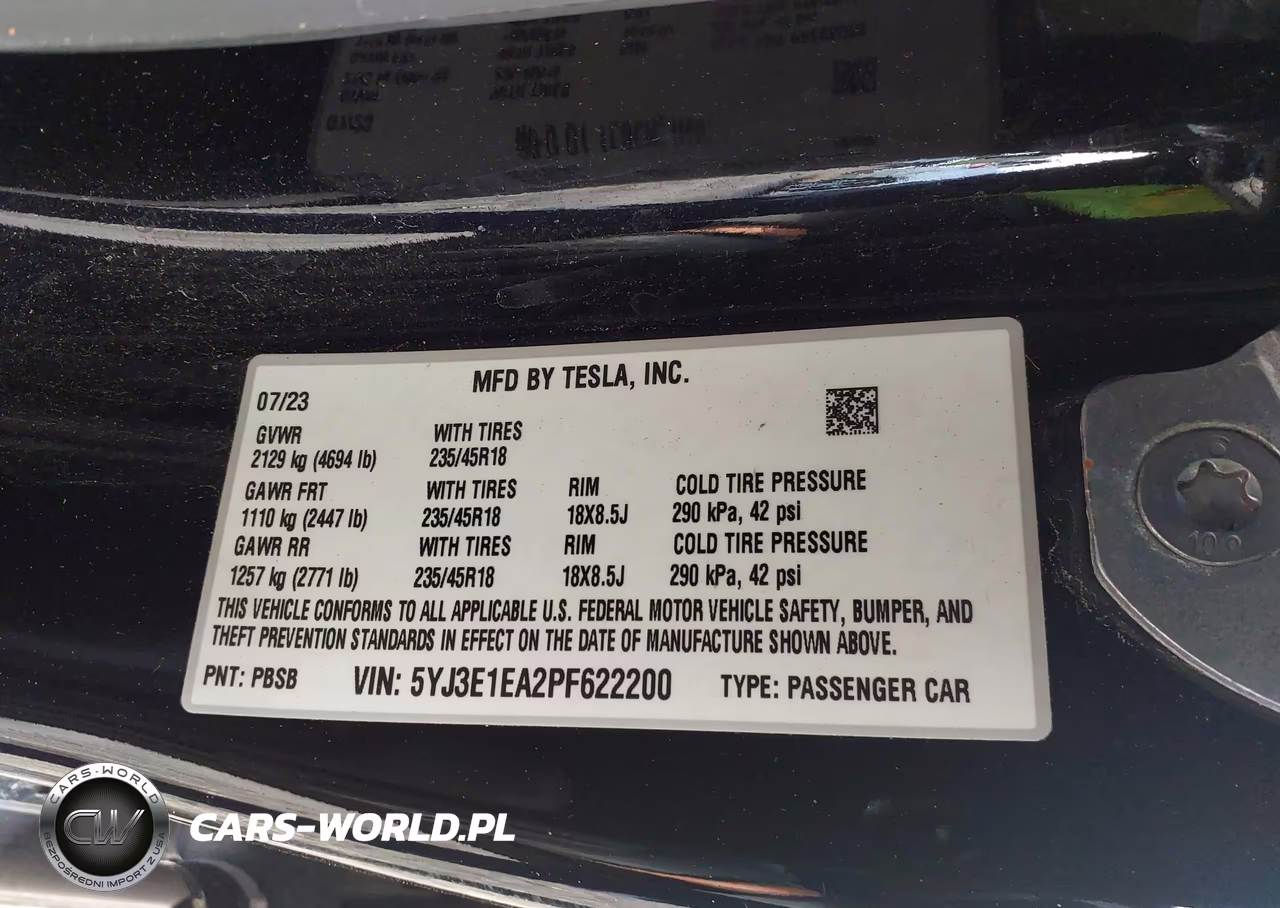 2023 Tesla Model 3 Rear-Wheel Drive VIN:5YJ3E1EA2PF622200 - 9