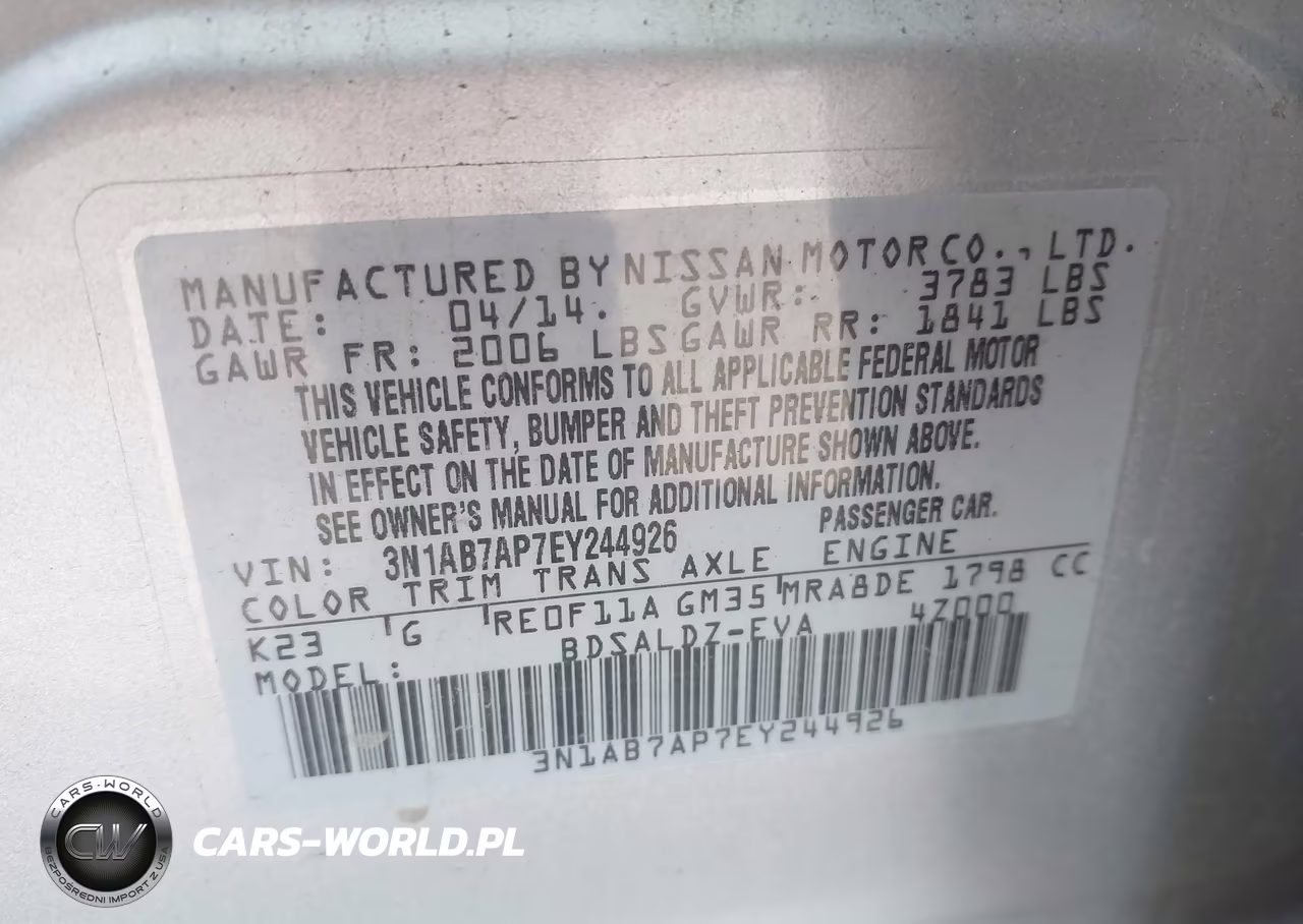 2014 Nissan Sentra Fe+ S-Fe+ Sv-S-Sl-Sr-Sv VIN:3N1AB7AP7EY244926 - 9
