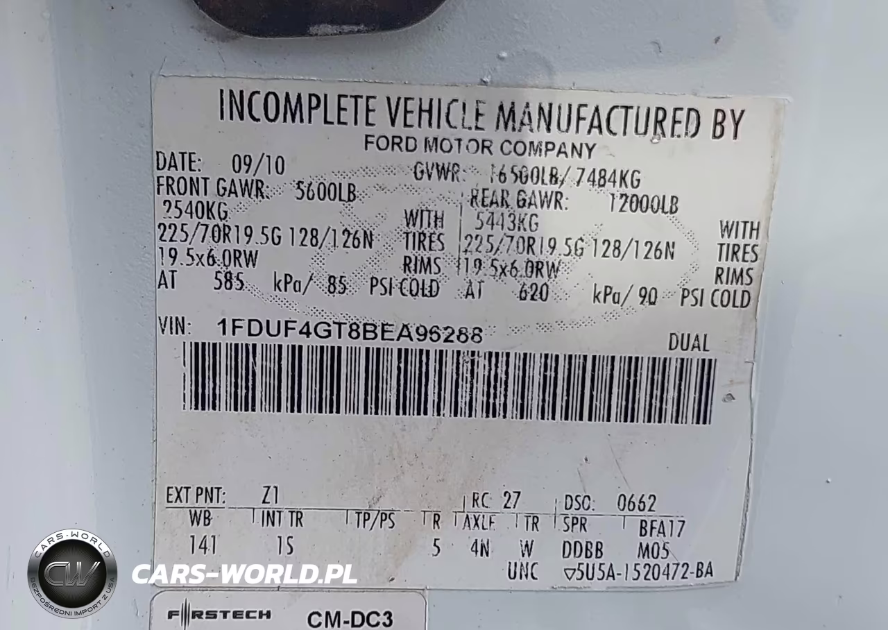 2011 Ford F-450 Chassis Xl VIN:1FDUF4GT8BEA96288 - 8