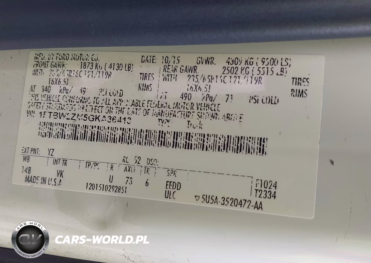 2016 Ford Transit-350 VIN:1FTBW2ZM5GKA36418 - 9