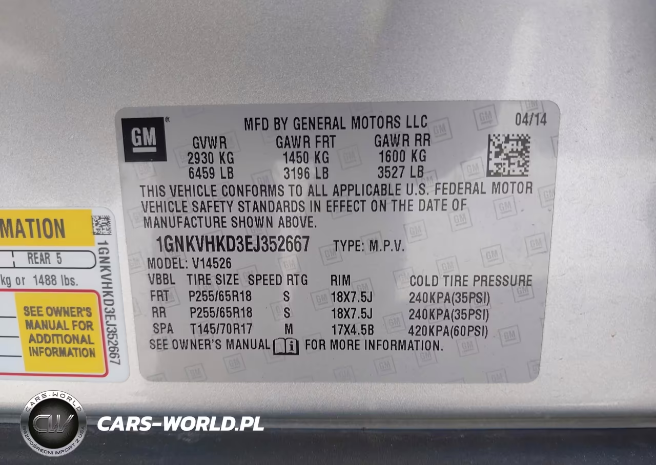 2014 Chevrolet Traverse 2Lt VIN:1GNKVHKD3EJ352667 - 9