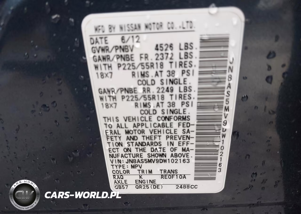 2013 Nissan Rogue Sv W-Sl Pkg VIN:JN8AS5MV9DW102163 - 9