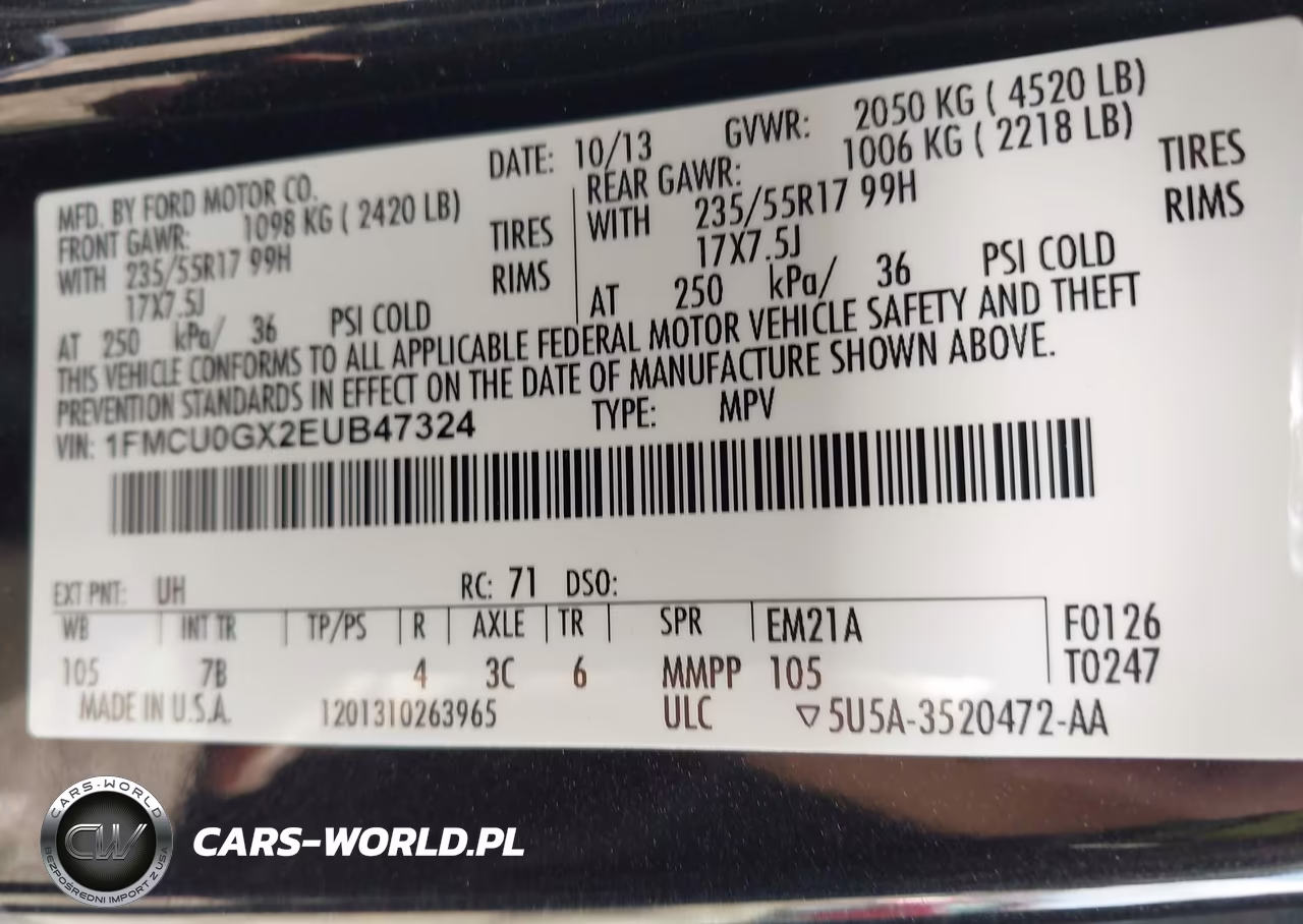 2014 Ford Escape Se VIN:1FMCU0GX2EUB47324 - 9