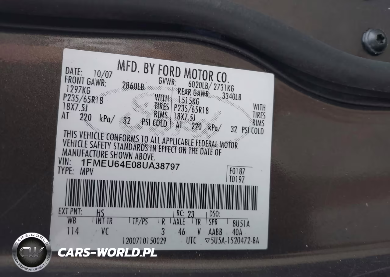 2008 Ford Explorer Eddie Bauer VIN:1FMEU64E08UA38797 - 9