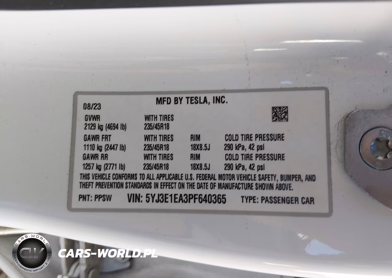 2023 Tesla Model 3 Rear-Wheel Drive VIN:5YJ3E1EA3PF640365 - 9