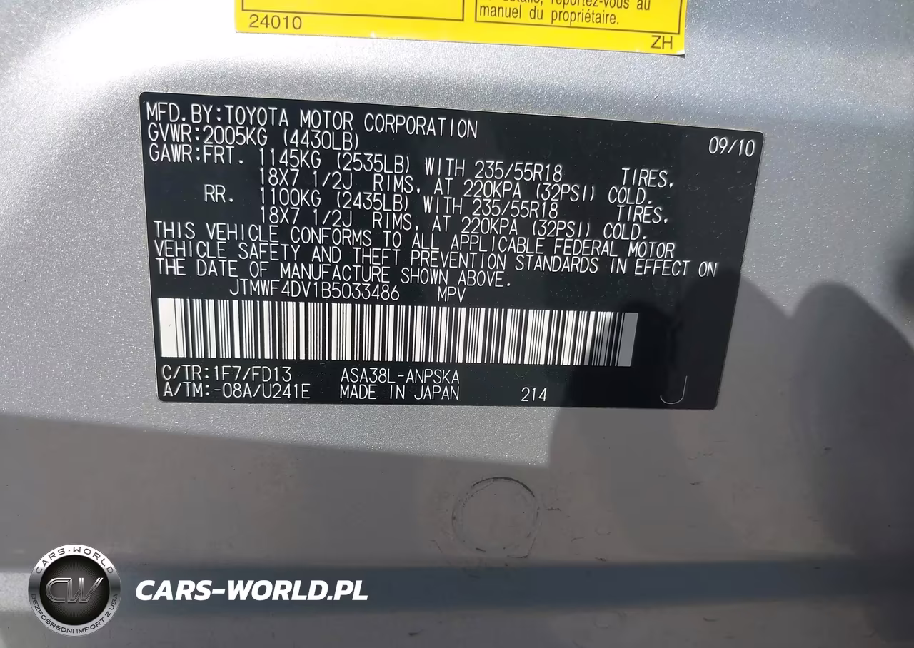 2011 Toyota Rav4 Sport VIN:JTMWF4DV1B5033486 - 9