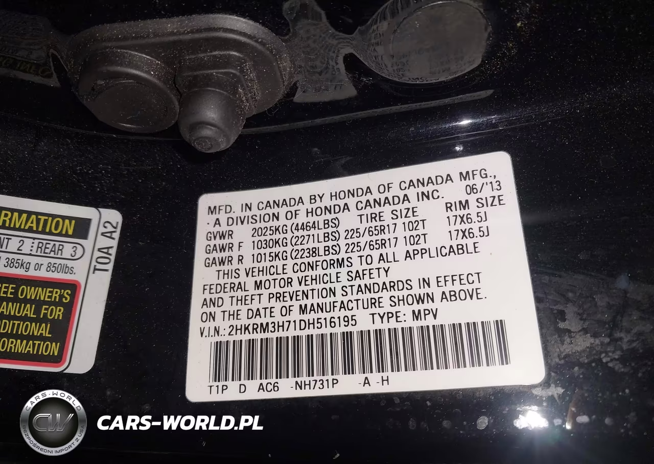 2013 Honda Cr-V Ex-L VIN:2HKRM3H71DH516195 - 9