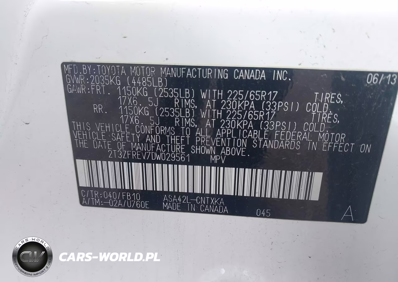 2013 Toyota Rav4 Le VIN:2T3ZFREV7DW029561 - 9