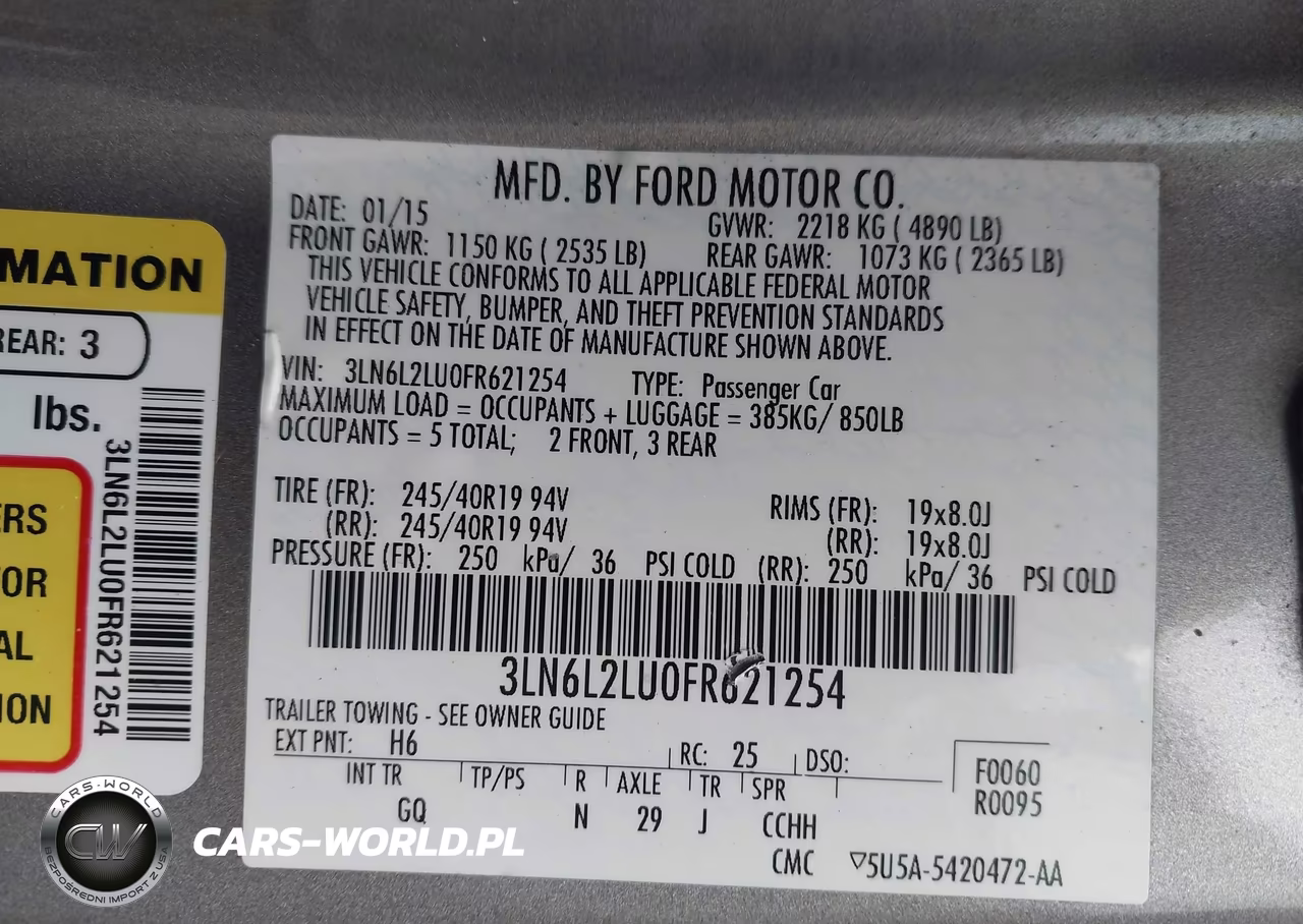 2015 Lincoln Mkz Hybrid VIN:3LN6L2LU0FR621254 - 9