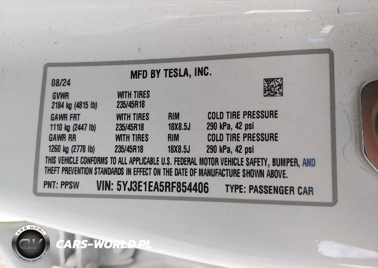 2024 Tesla Model 3 Long Range Dual Motor Rear-Wheel Drive-Rear-Wheel Drive VIN:5YJ3E1EA5RF854406 - 9