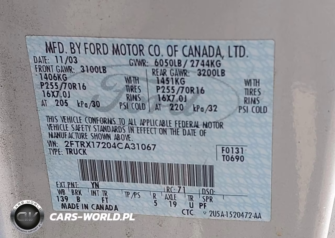 2004 Ford F-150 Heritage Xl-Xlt VIN:2FTRX17204CA31067 - 9