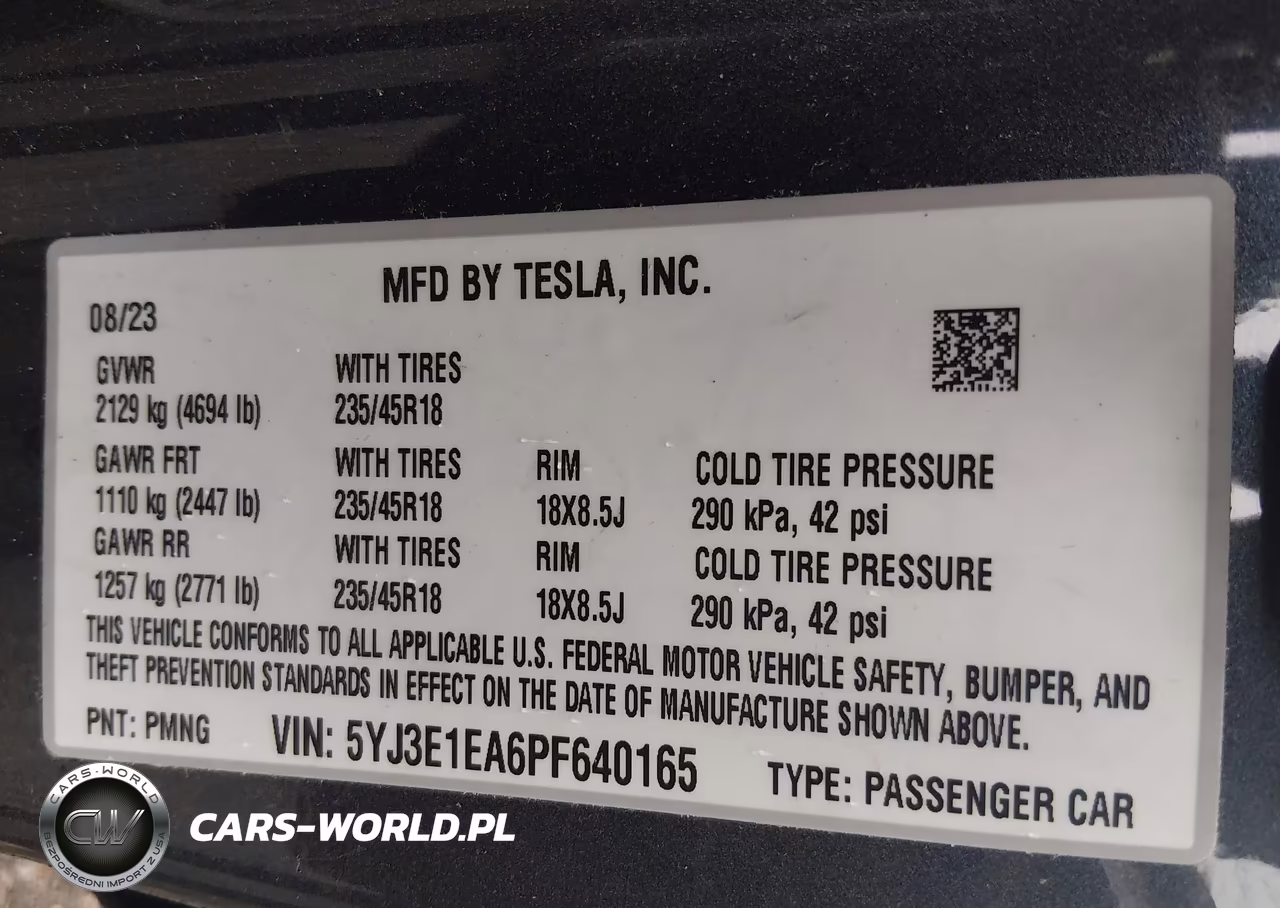 2023 Tesla Model 3 Rear-Wheel Drive VIN:5YJ3E1EA6PF640165 - 9