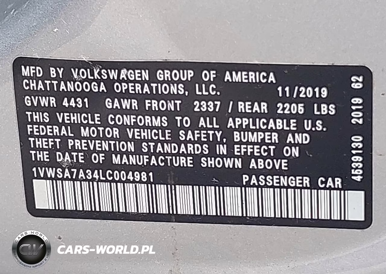 2020 Volkswagen Passat 2.0T Se VIN:1VWSA7A34LC004981 - 9