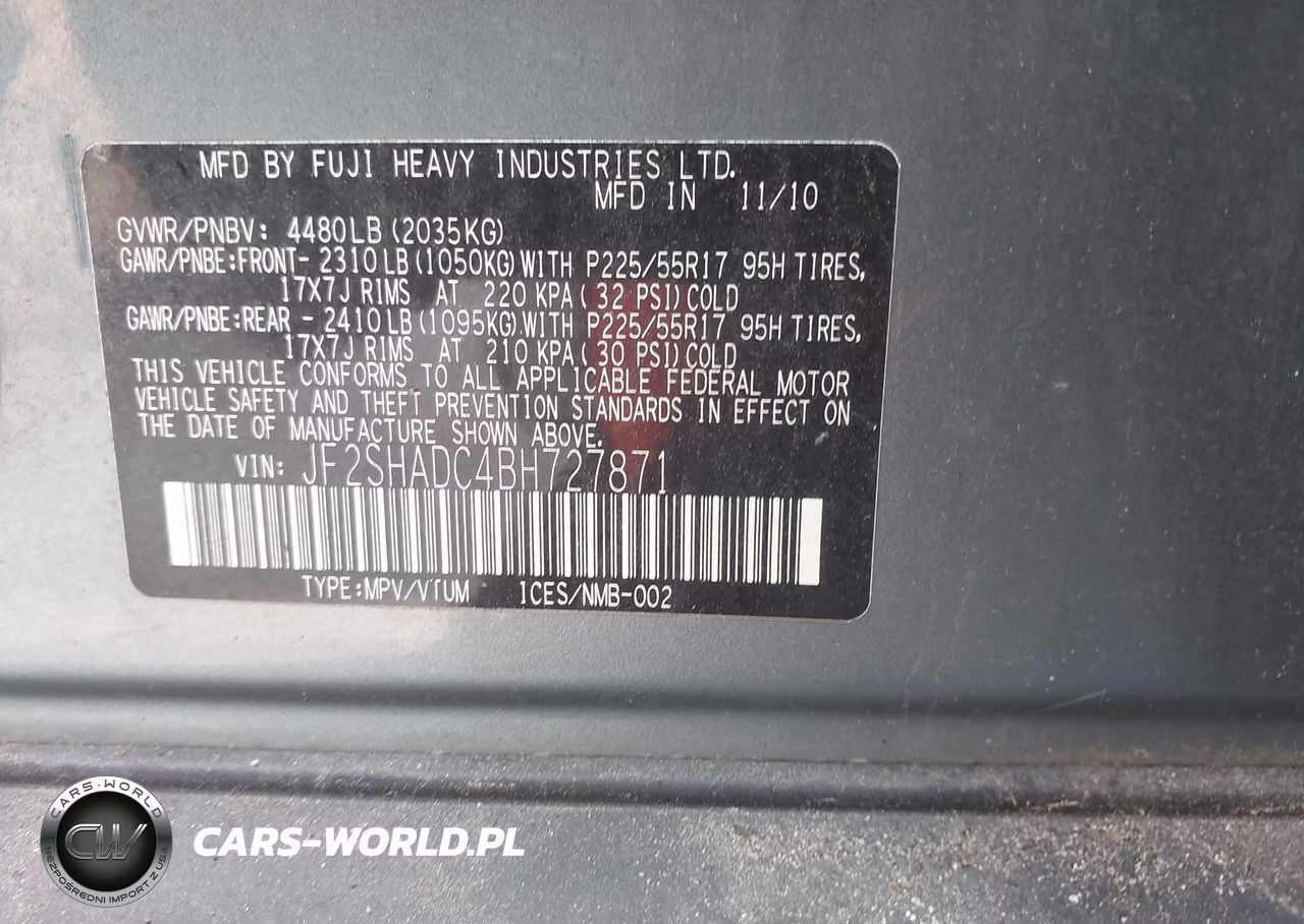 2011 Subaru Forester 2.5X Premium VIN:JF2SHADC4BH727871 - 9