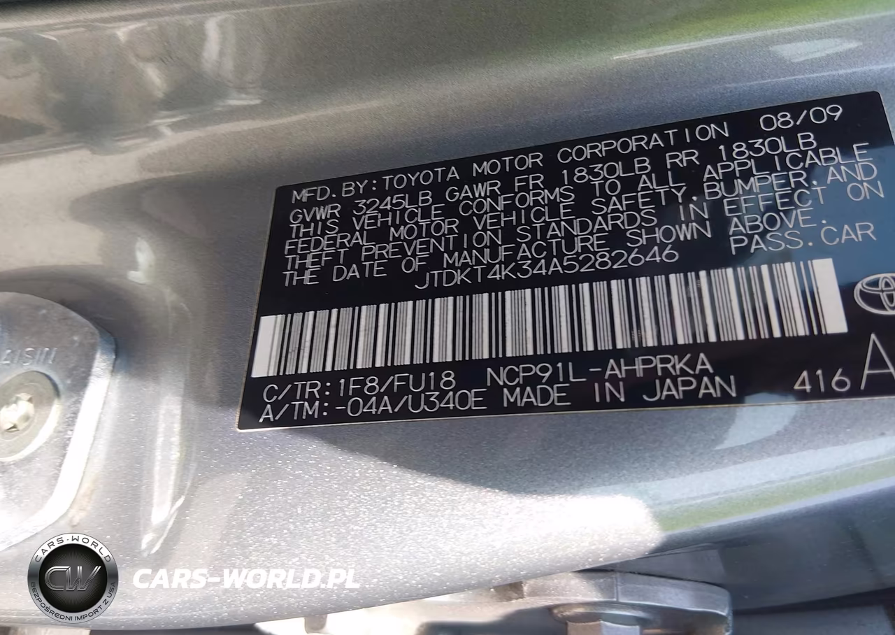 2010 Toyota Yaris VIN:JTDKT4K34A5282646 - 9