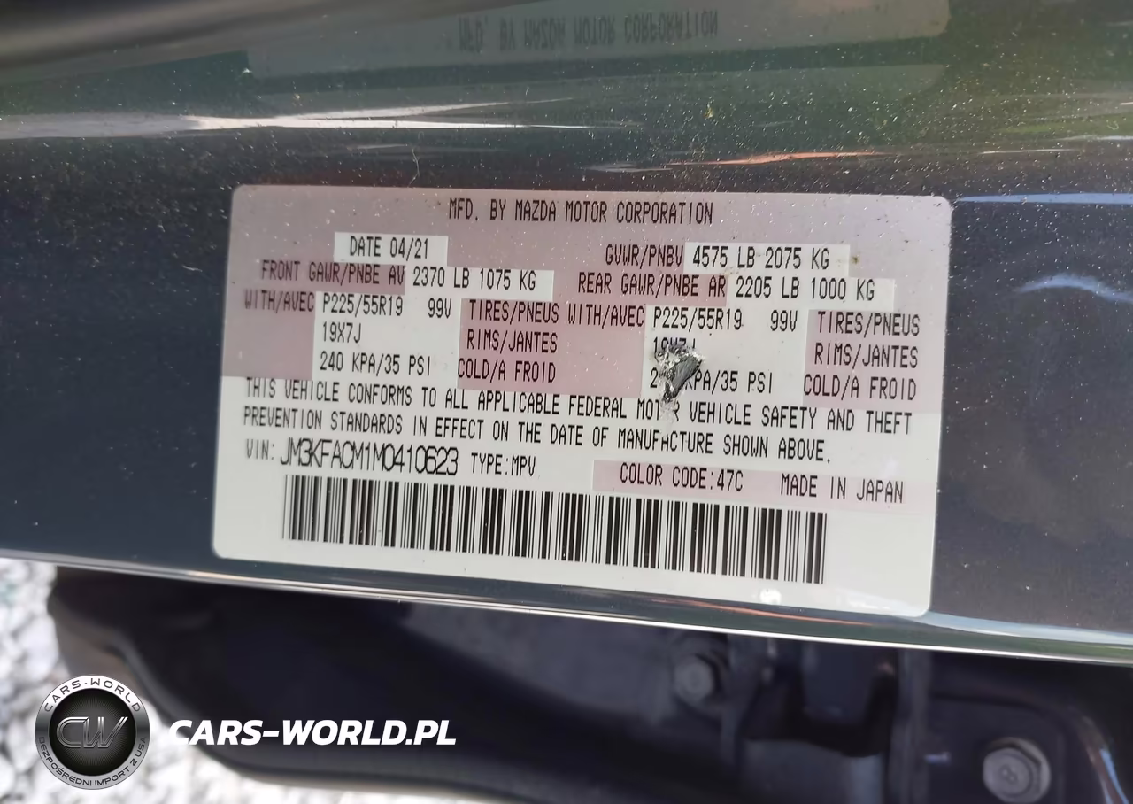 2021 Mazda Cx-5 Carbon Fwd Touring VIN:JM3KFACM1M0410623 - 9