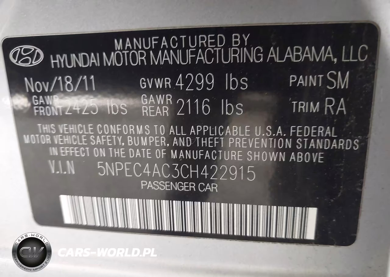 2012 Hyundai Sonata Limited VIN:5NPEC4AC3CH422915 - 9