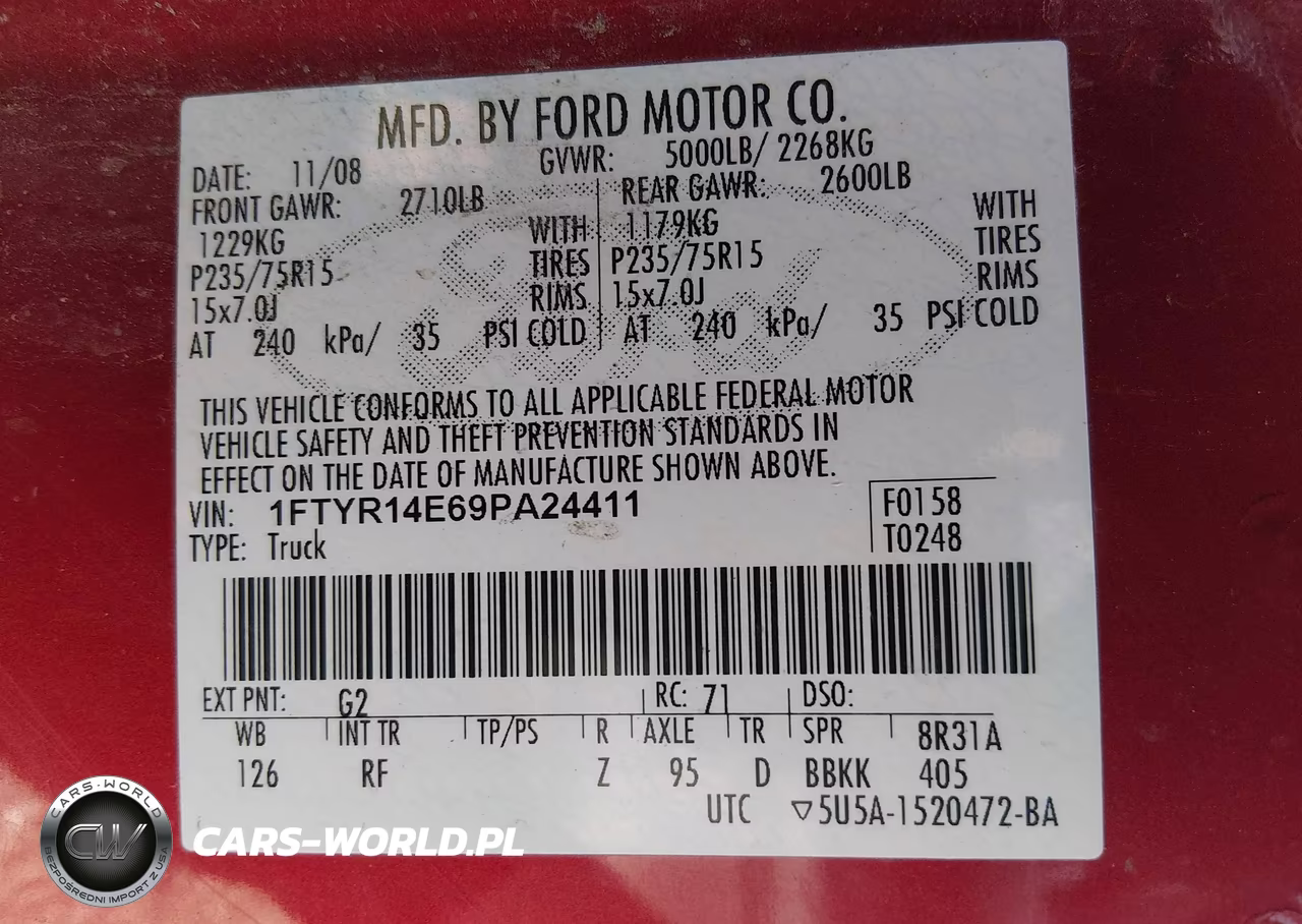 2009 Ford Ranger Sport-Xl-Xlt VIN:1FTYR14E69PA24411 - 9