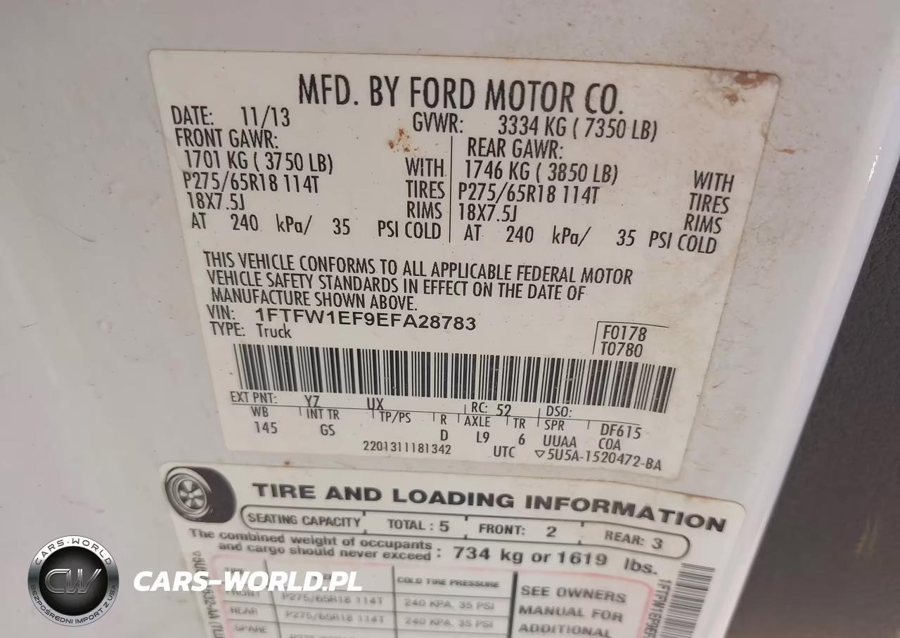 2014 Ford F-150 Xlt VIN:1FTFW1EF9EFA28783 - 9