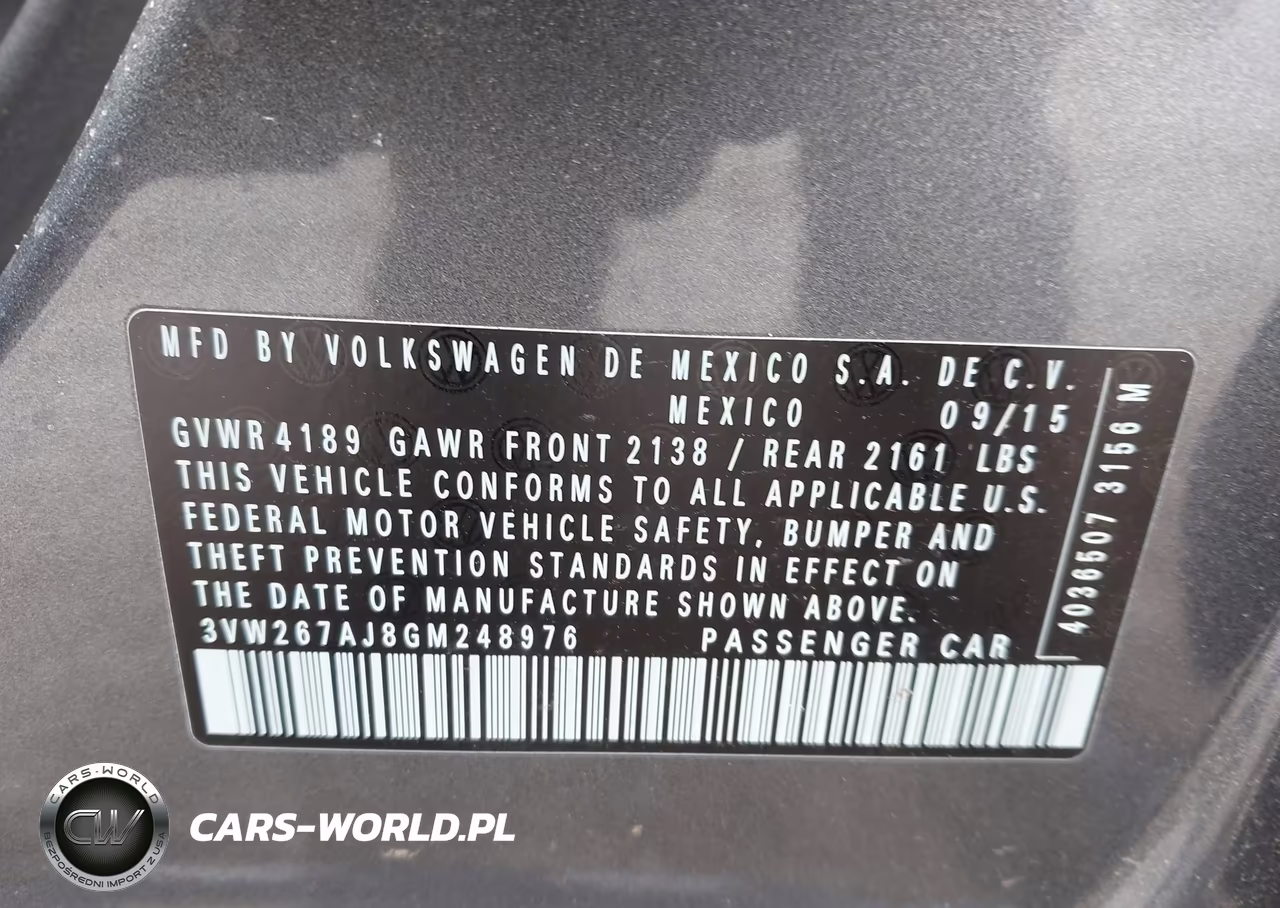 2016 Volkswagen Jetta 1.4T S VIN:3VW267AJ8GM248976 - 9