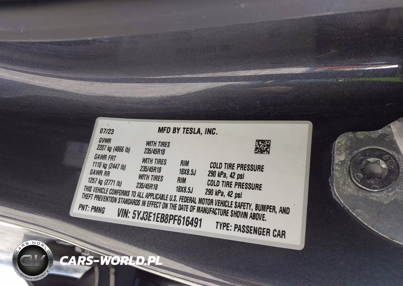 2023 Tesla Model 3 Long Range Dual Motor All-Wheel Drive VIN:5YJ3E1EB8PF616491 - 9