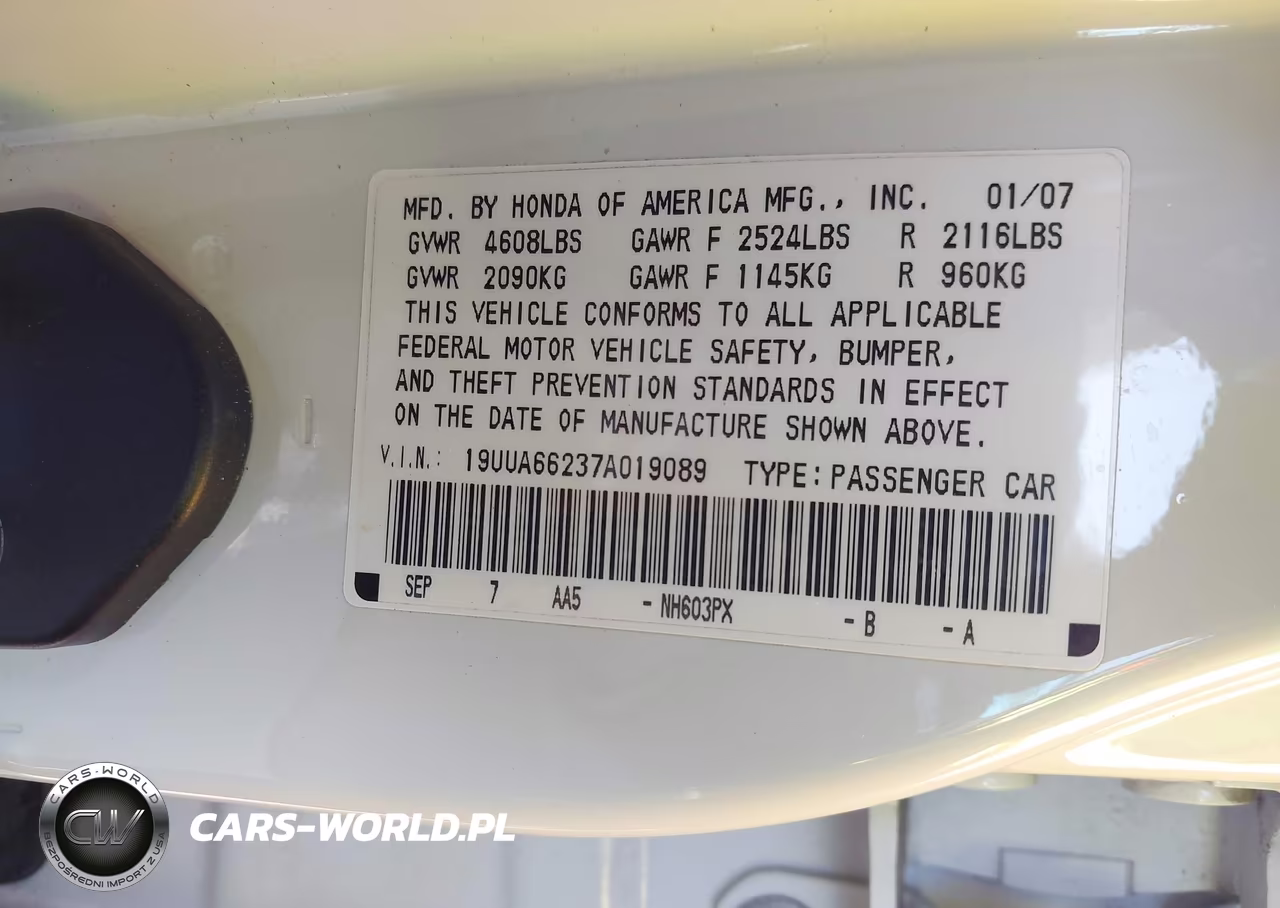 2007 Acura Tl 3.2 VIN:19UUA66237A019089 - 9