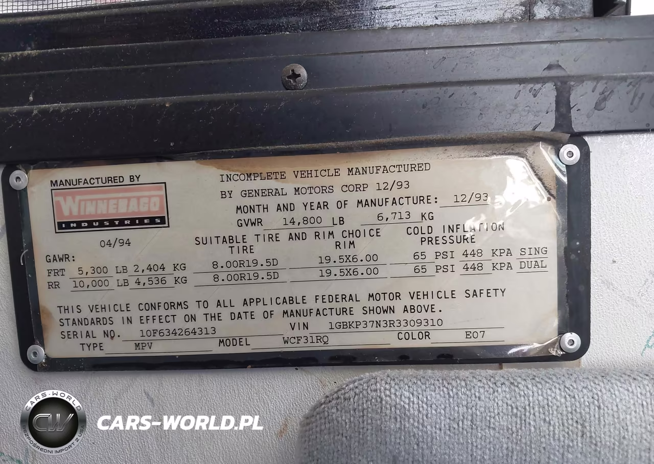 1994 Winnebago P30 VIN:1GBKP37N3R3309310 - 9