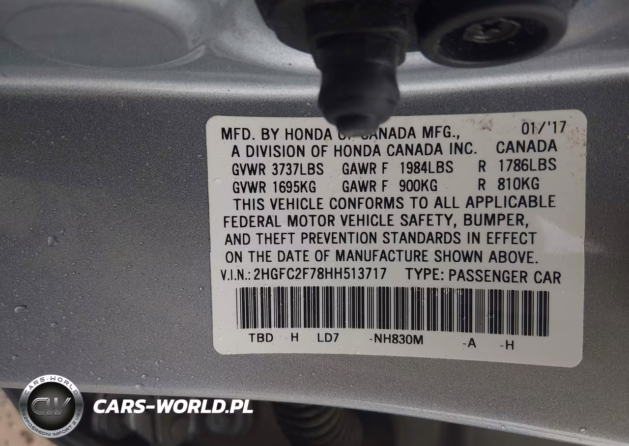 2017 Honda Civic Ex VIN:2HGFC2F78HH513717 - 9