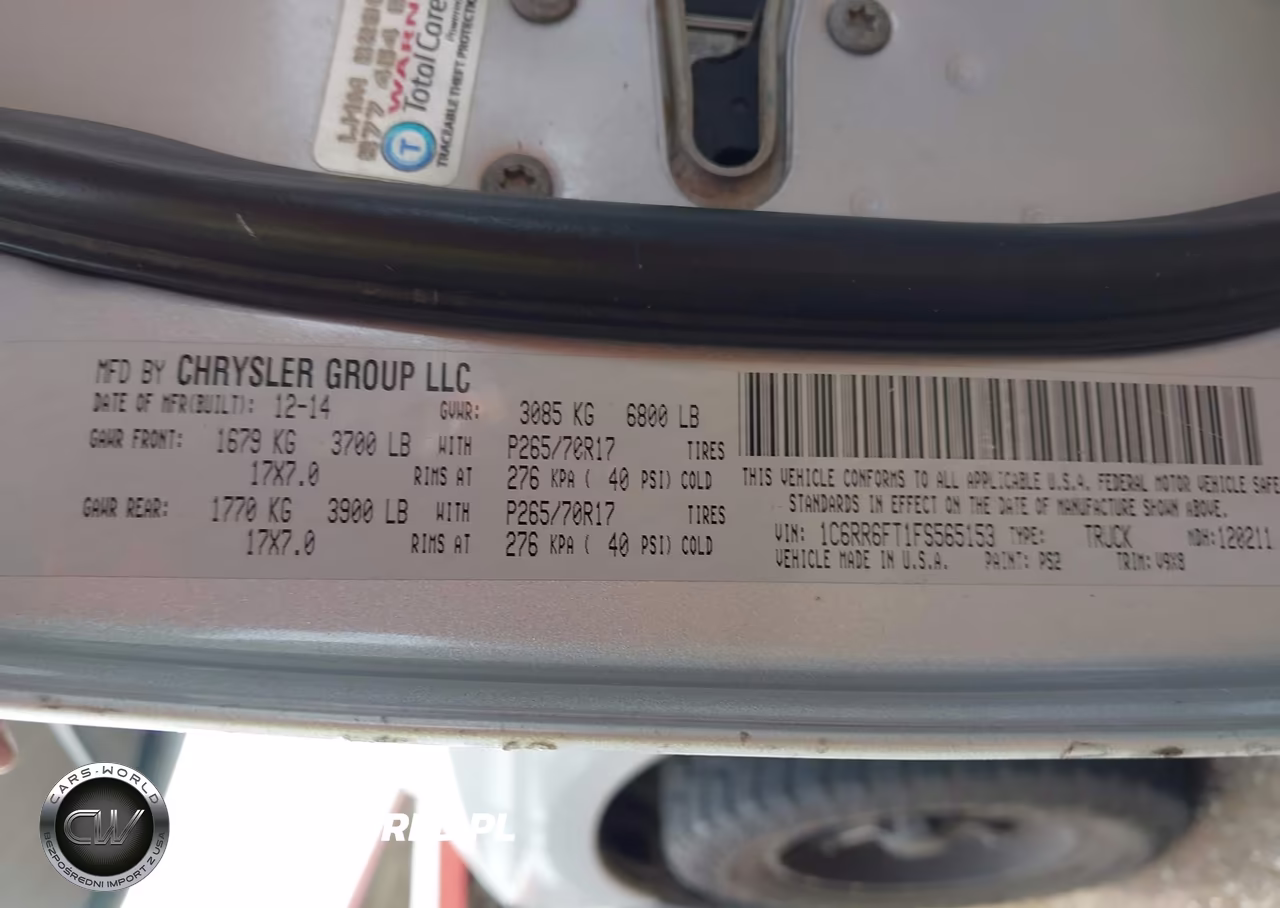 2015 Ram 1500 VIN:1C6RR6FT1FS565153 - 9